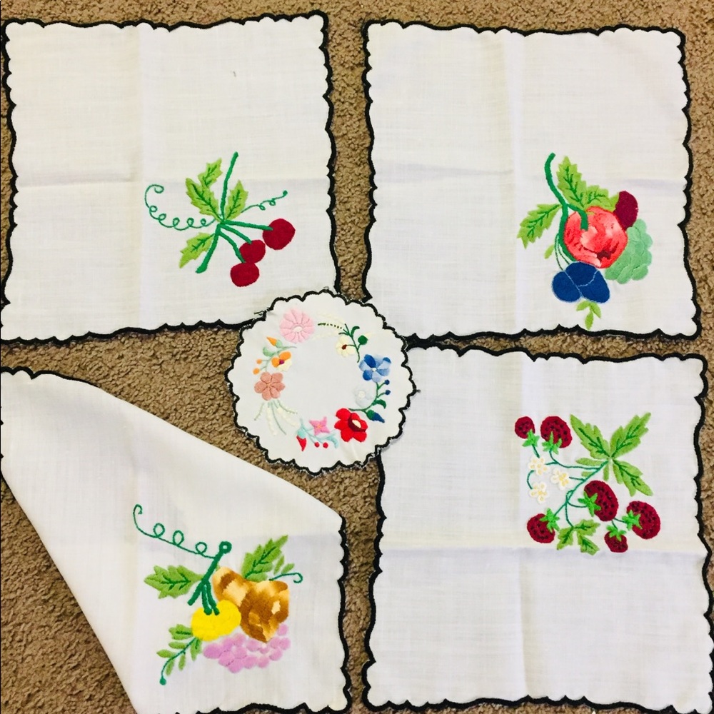 Vintage embroidered handmade linen/cloth bundle